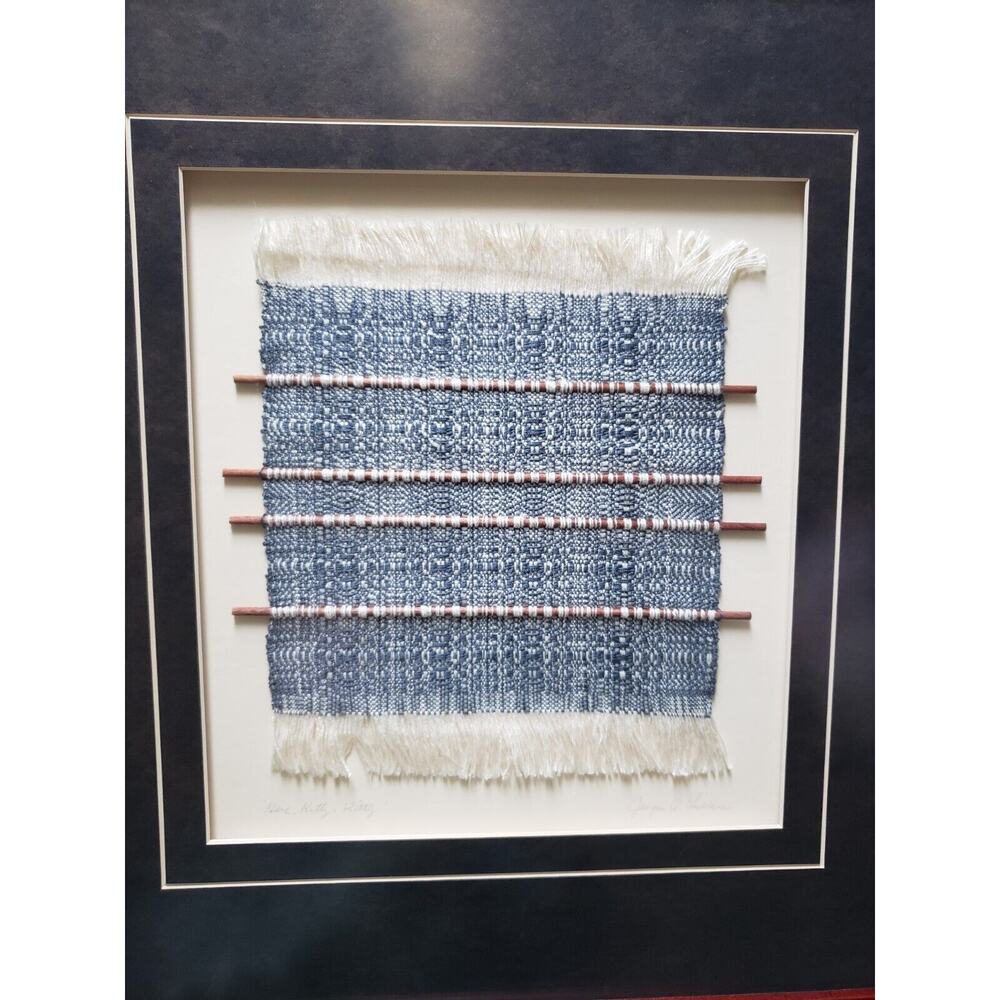 Framed Original Hand Loom Weaving by Jacqui Lubbers Unique Kentucky Art 16"x 17" - Picture 2 of 16